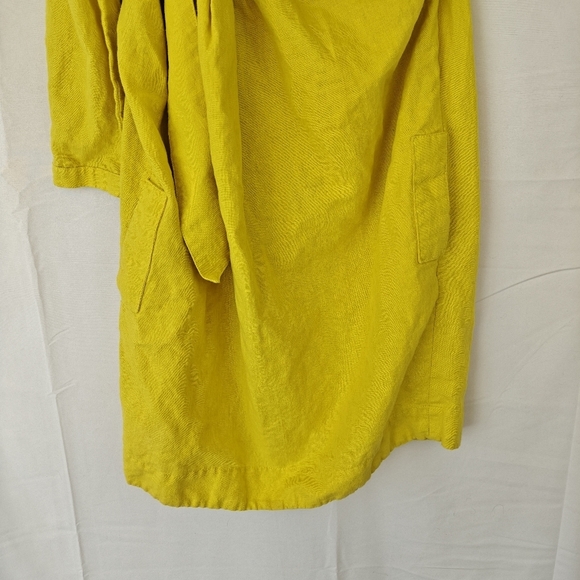 See By Chloe One Shoulder Bow Tie Yellow Linen Blend Mini Dress Size 6 Women's - Picture 5 of 16